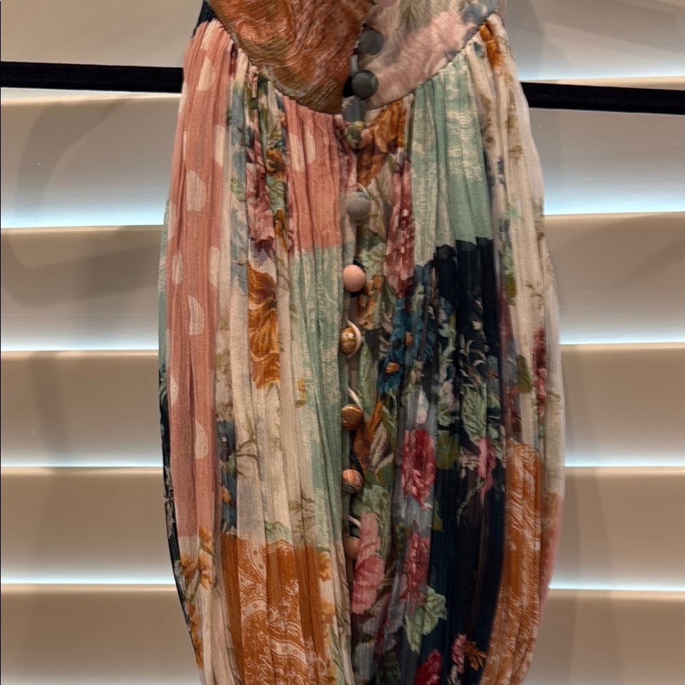 Multicolor Floral Button-Down Skirt